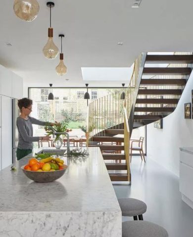 kitchen and stairs