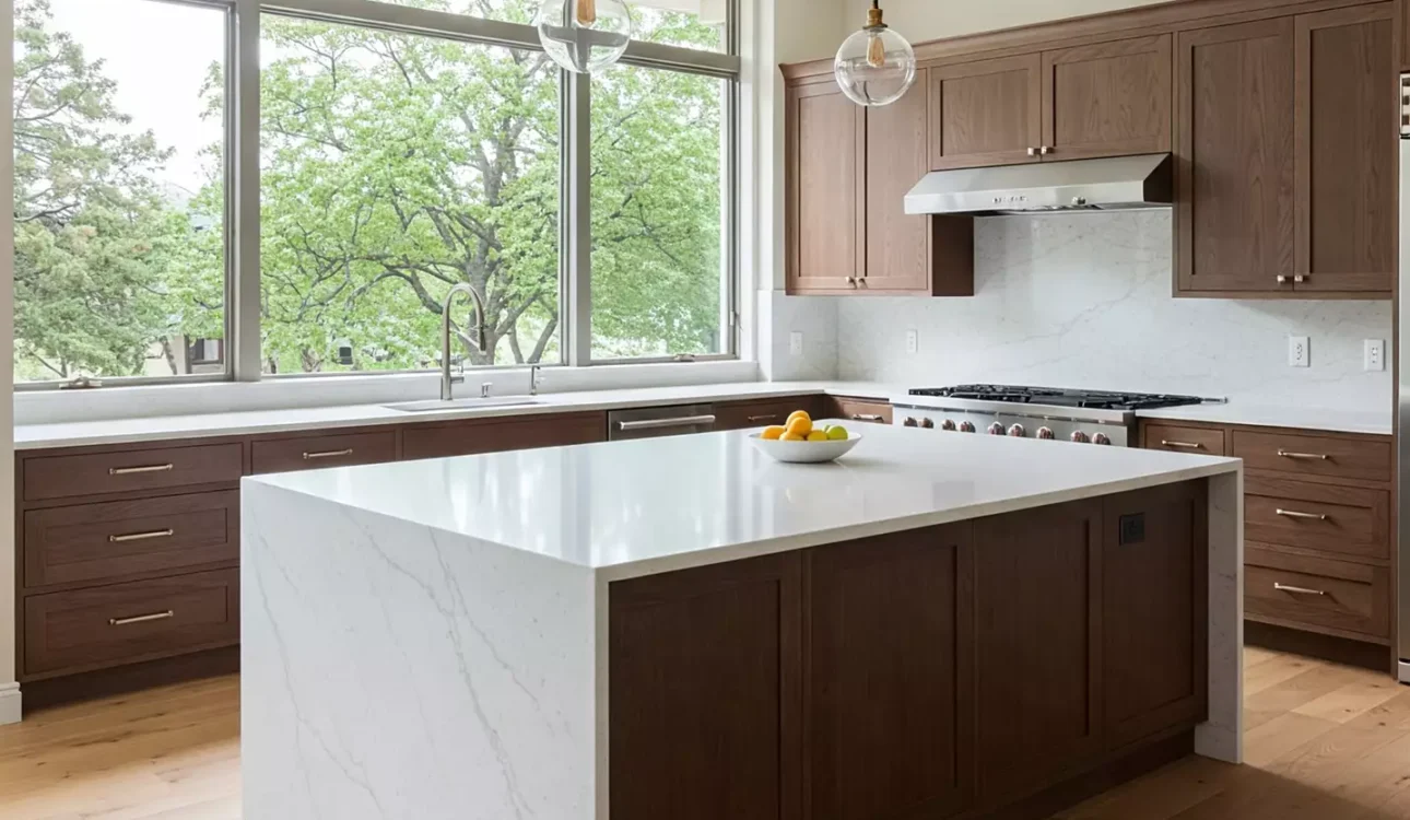 wood and white kitchen