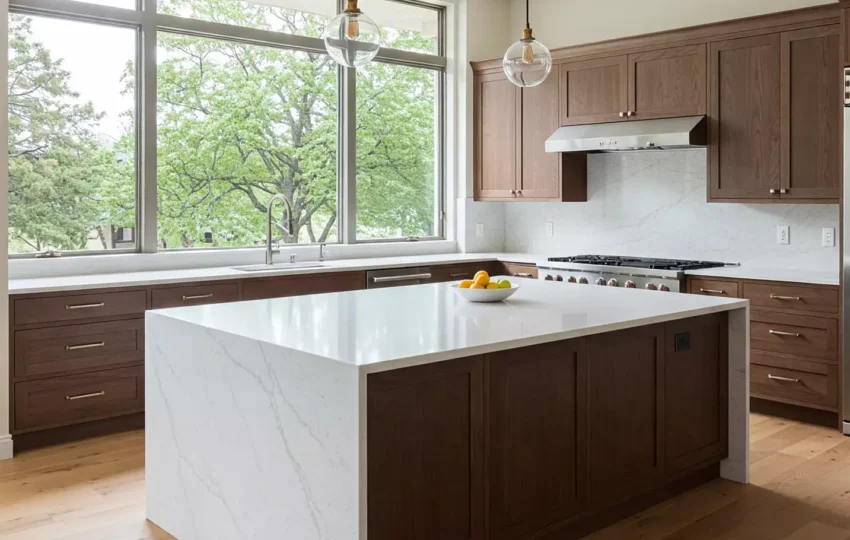 wood and white kitchen