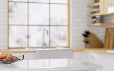 kitchen with wood and quartz