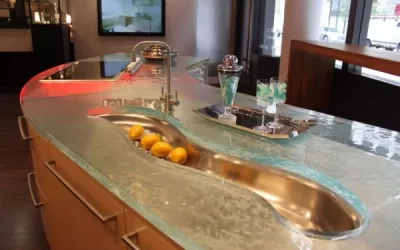 glass countertop bar